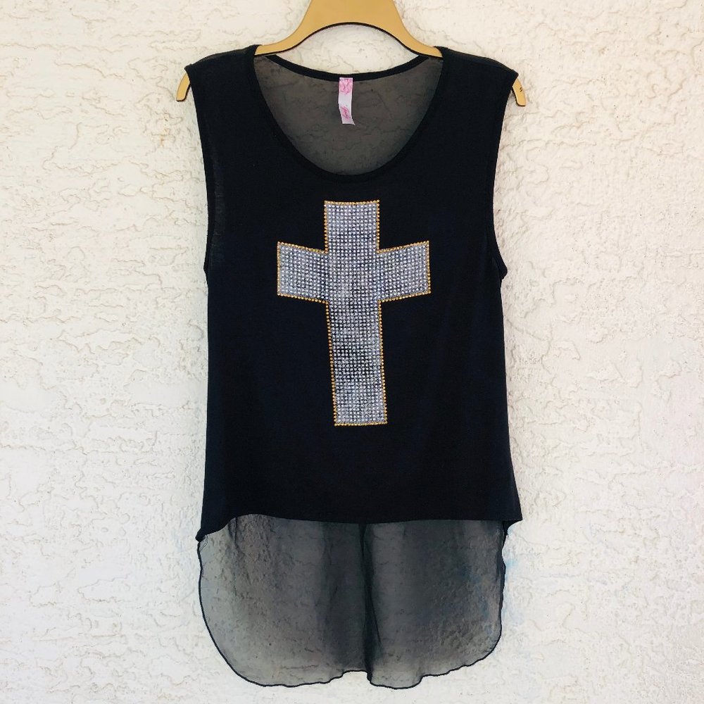 Sheer Back Cross Tee